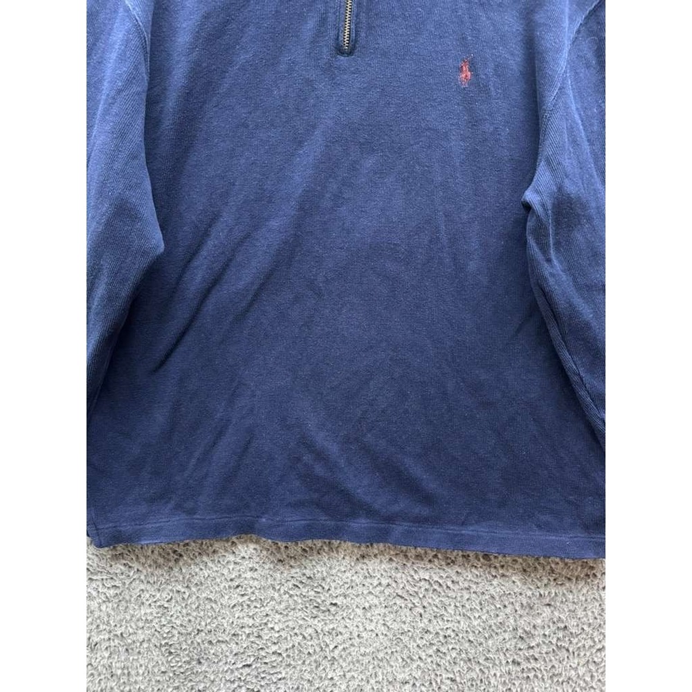 Polo Ralph Lauren Estate-Rib Quarter Zip Pullover Sweater Navy Blue Mens Size XL - Picture 4 of 10